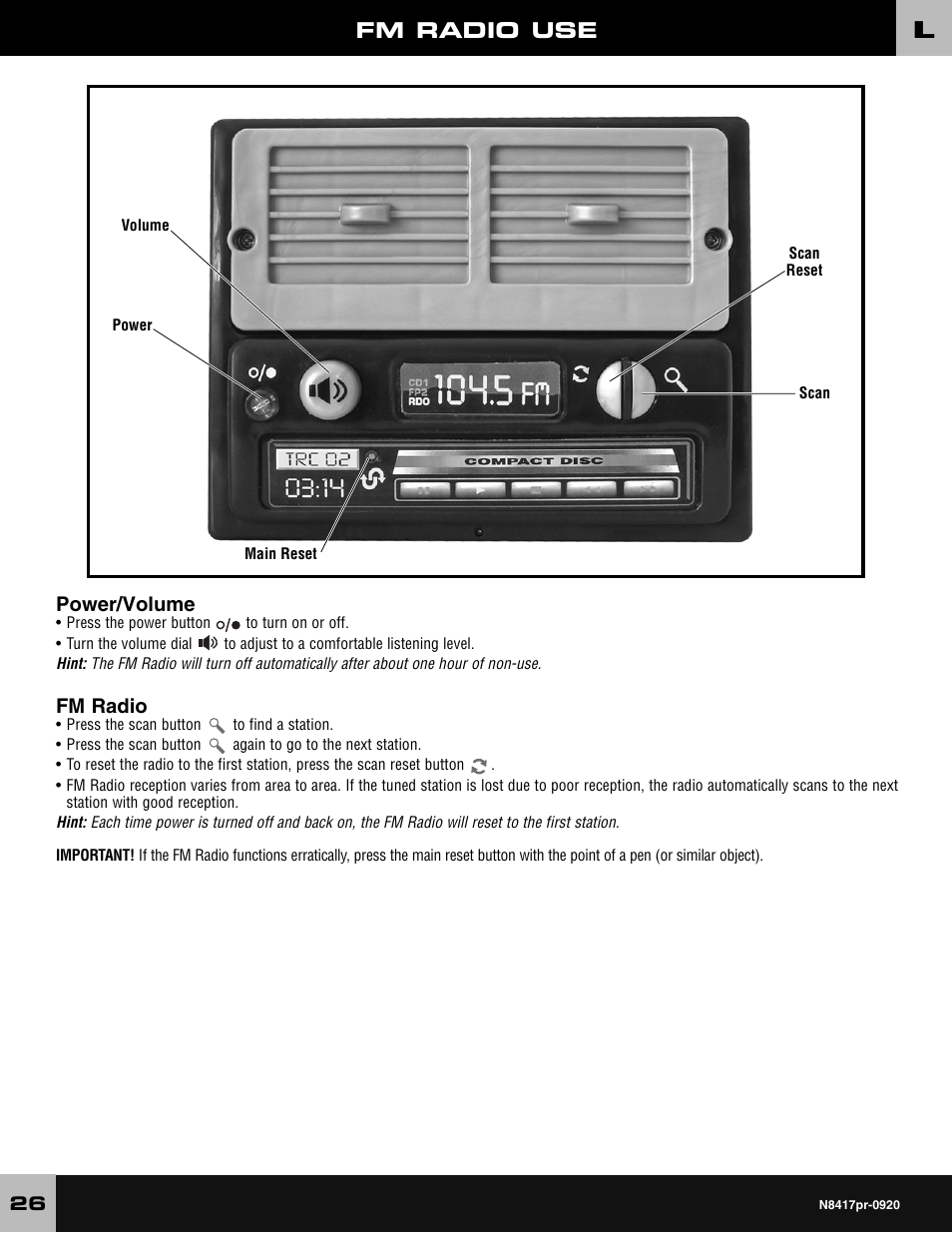 power wheels escalade radio