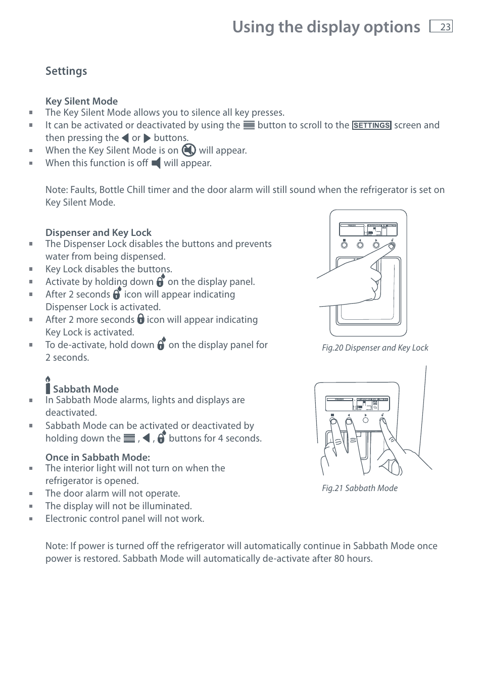 Using The Display Options Fisher Paykel Rf610a User Manual Page 25 52