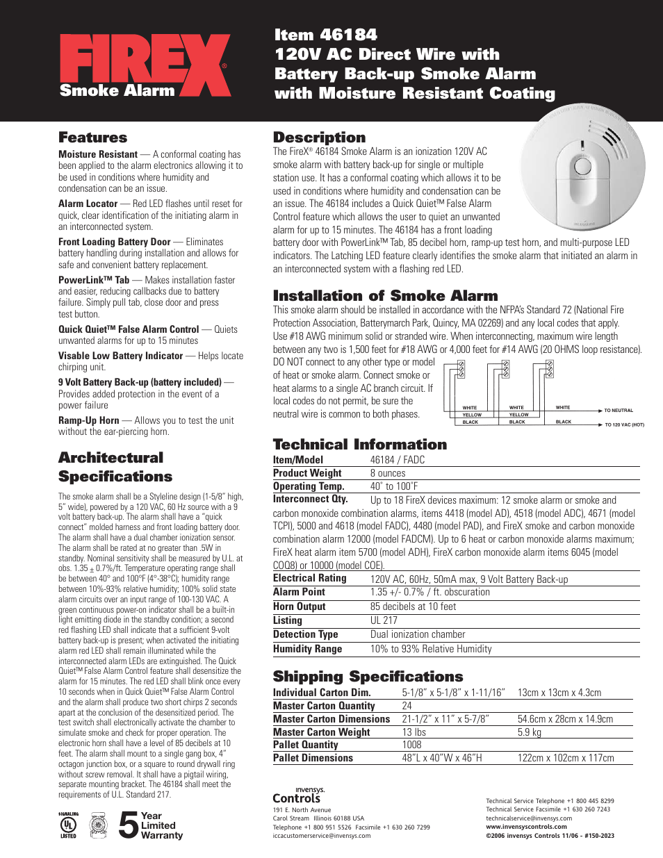 Firex 46184 User Manual | 1 page