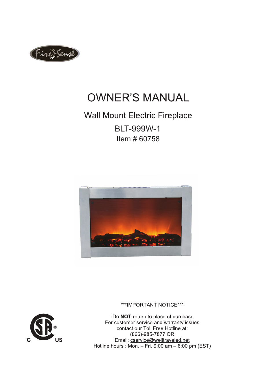 Firesense BLT-999W-1 User Manual | 18 pages