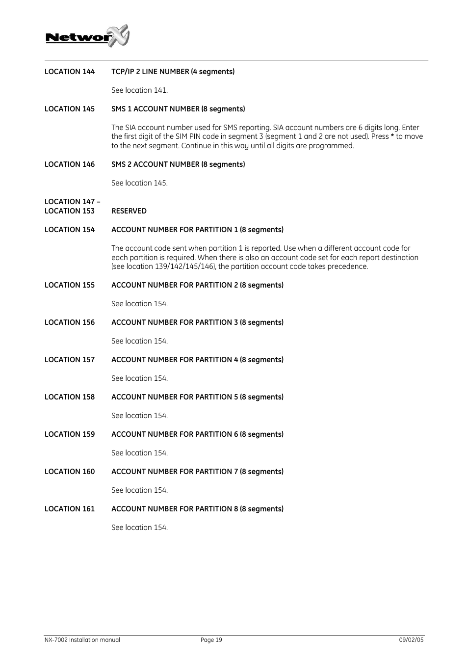 GE NetworX NX-7002 User Manual | Page 19 / 39