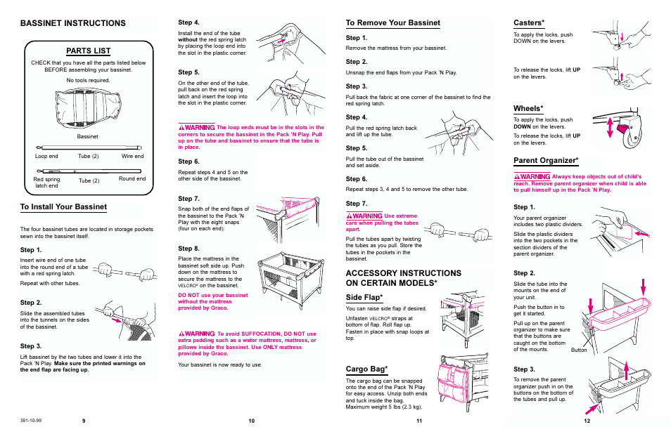 graco pack and play with bassinet instructions