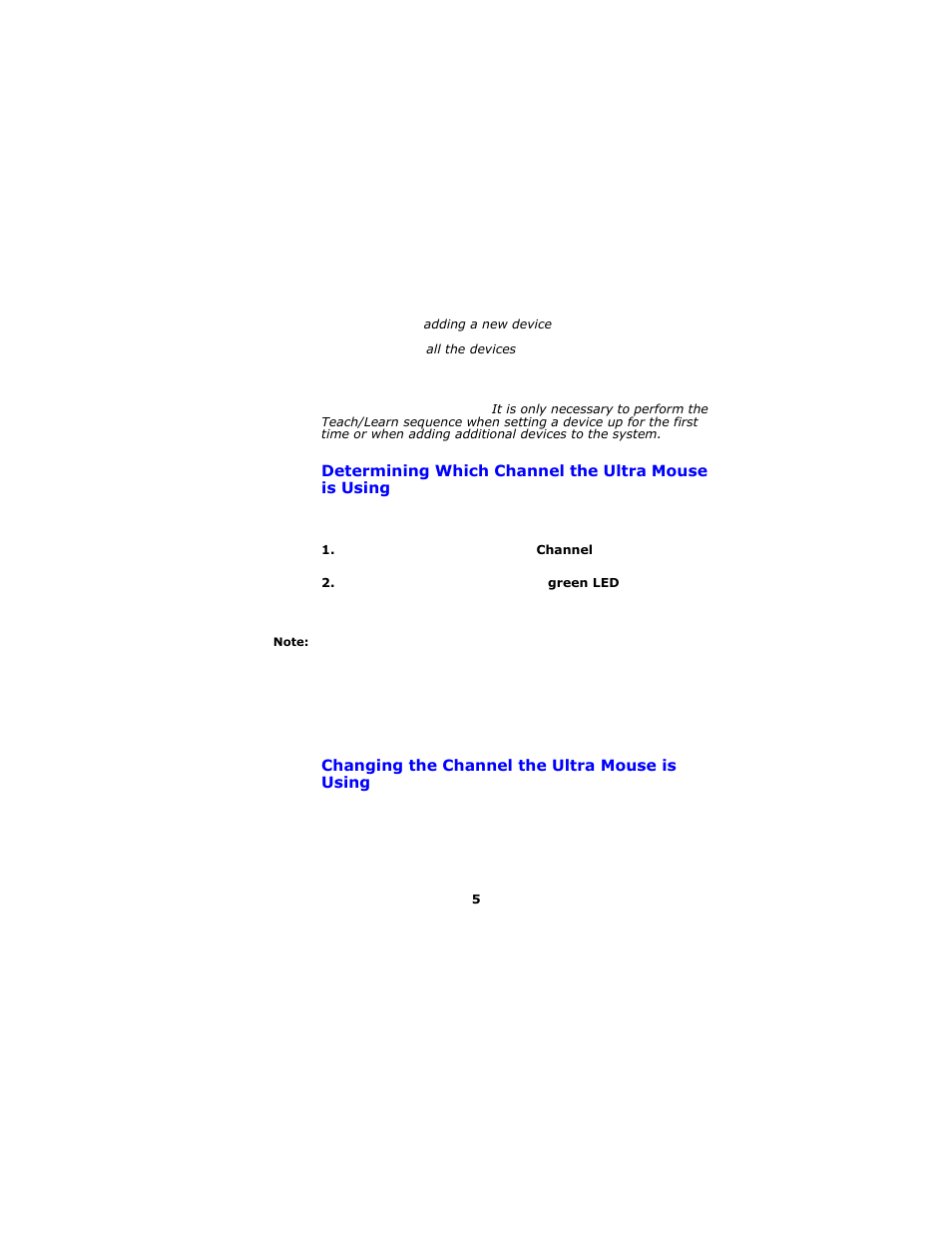 Determining which channel the ultra mouse is using, Changing the channel the ultra mouse is using | Gyration Ultra Cordless Optical Mouse User Manual | Page 8 / 22