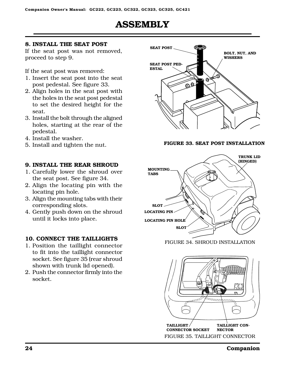 Assembly | Golden Technologies Companion II User Manual | Page 26 / 41