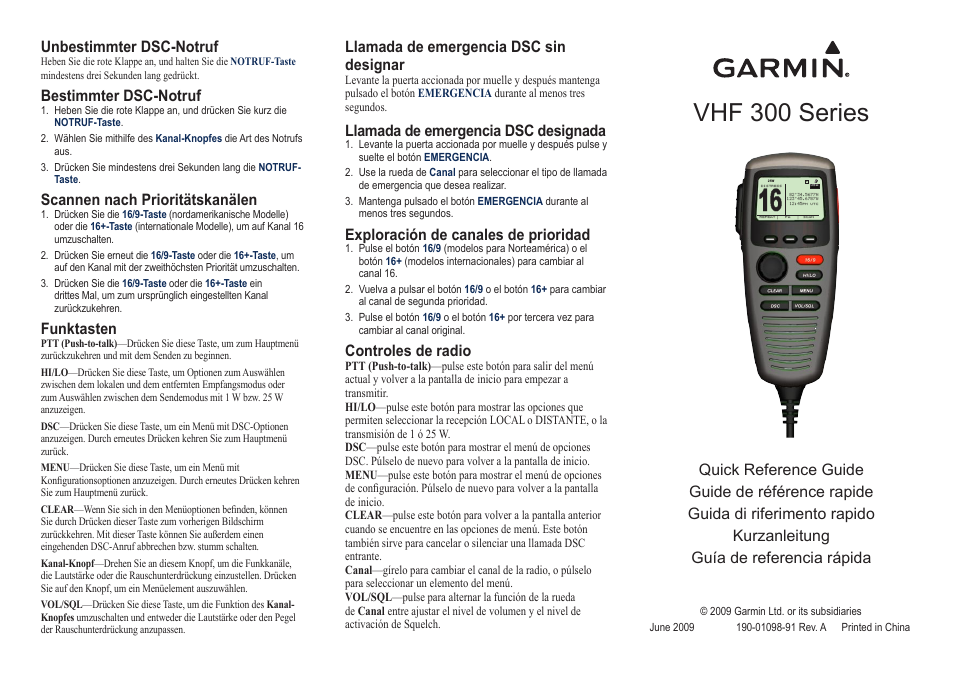 Garmin VHF 300  EN User Manual | 2 pages