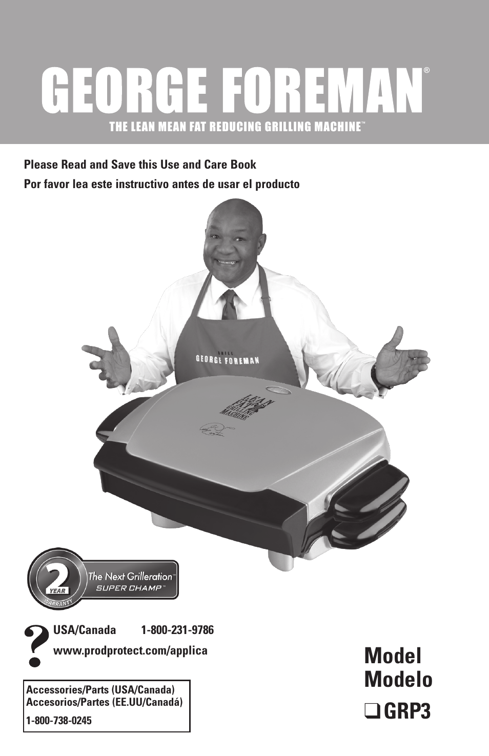 George Foreman GRP3 User Manual | 13 pages