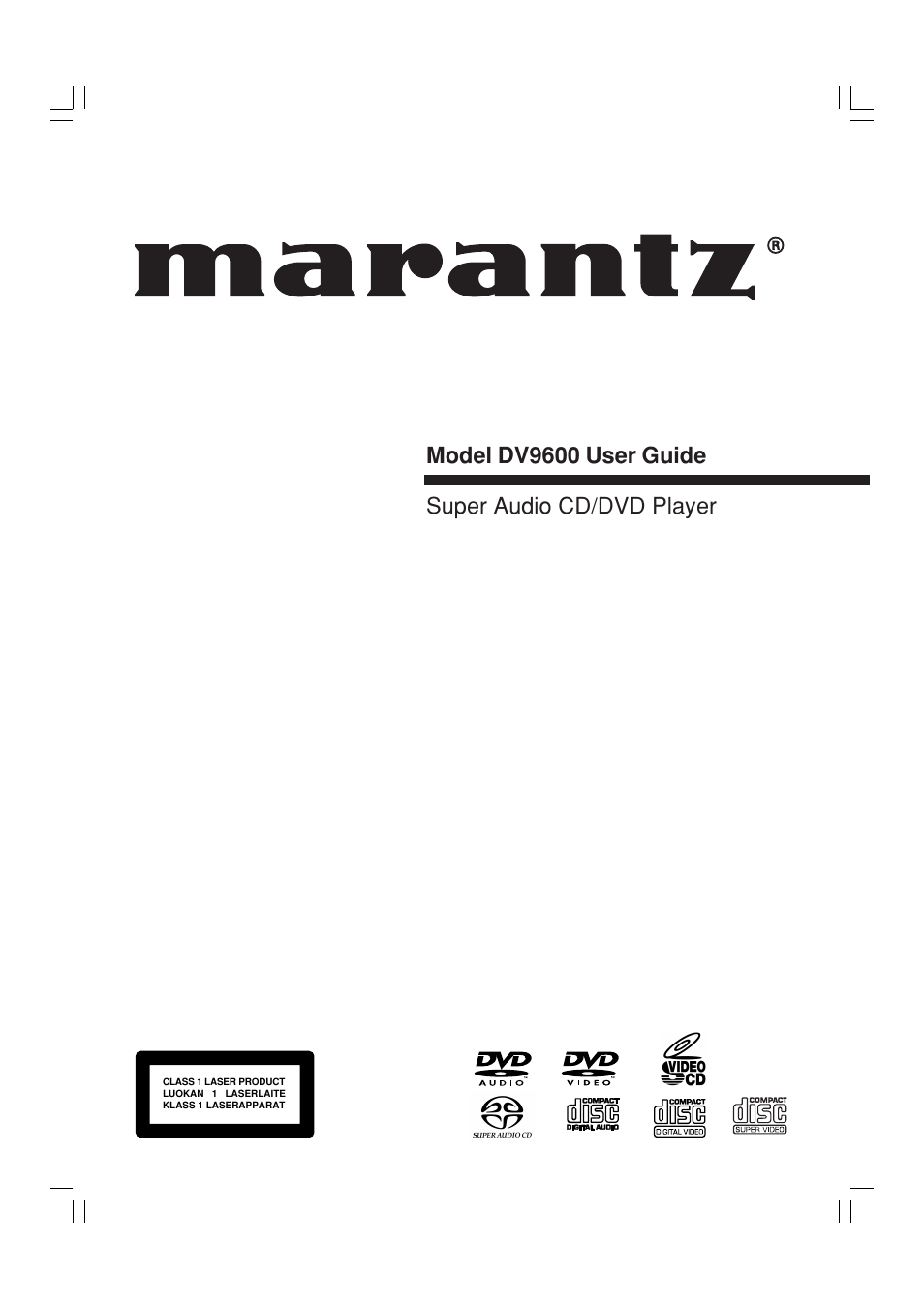 Marantz DV9600 User Manual | 68 pages