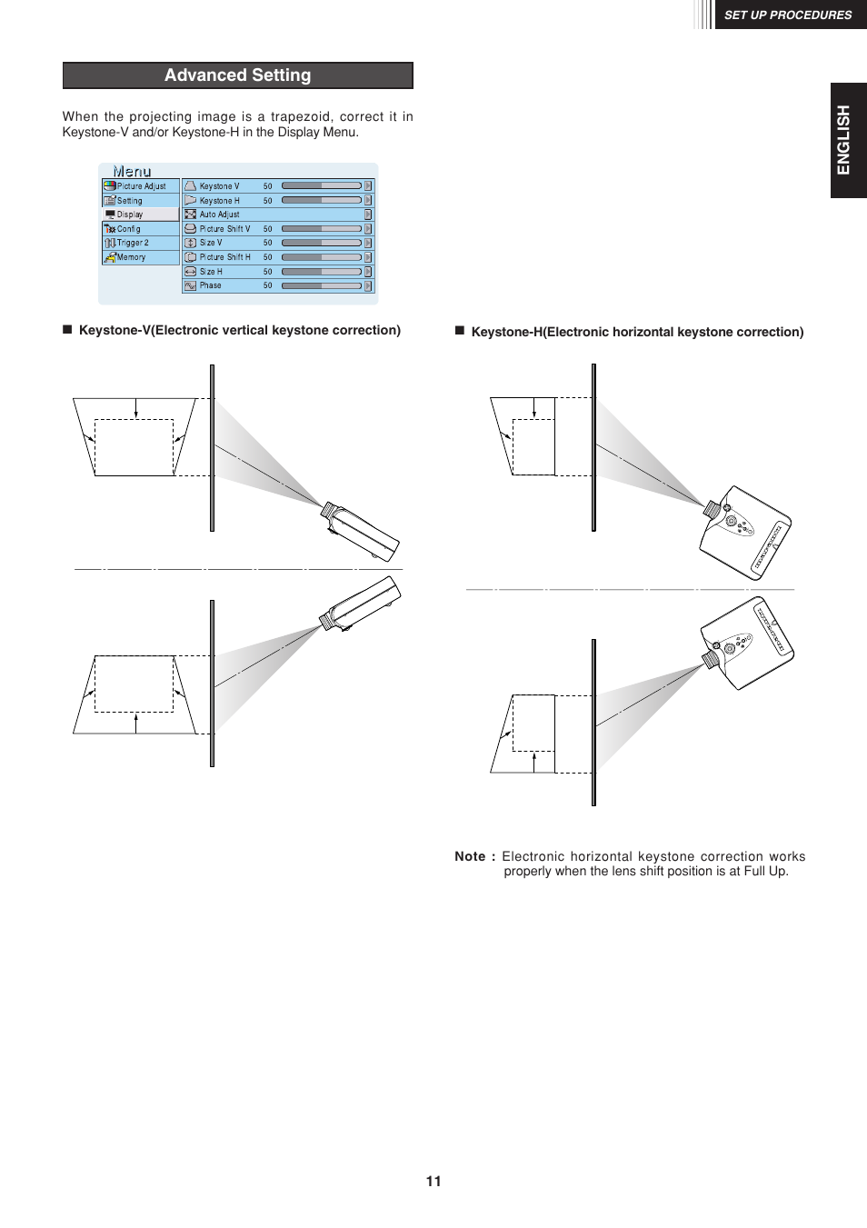 Advanced setting, English | Marantz VP-12S1s User Manual | Page 15 / 30