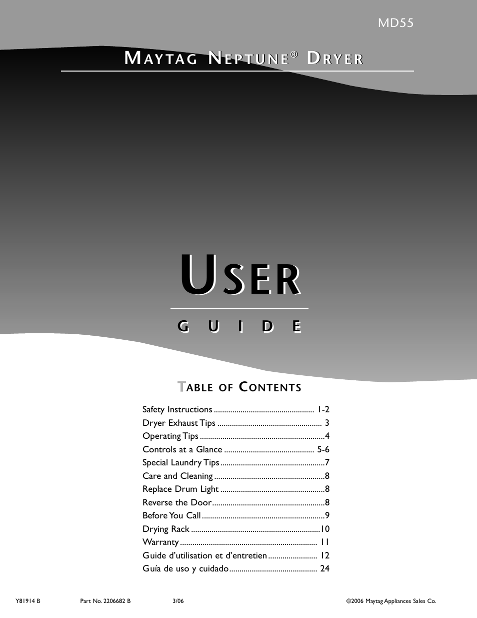 Maytag MD55 User Manual | 36 pages