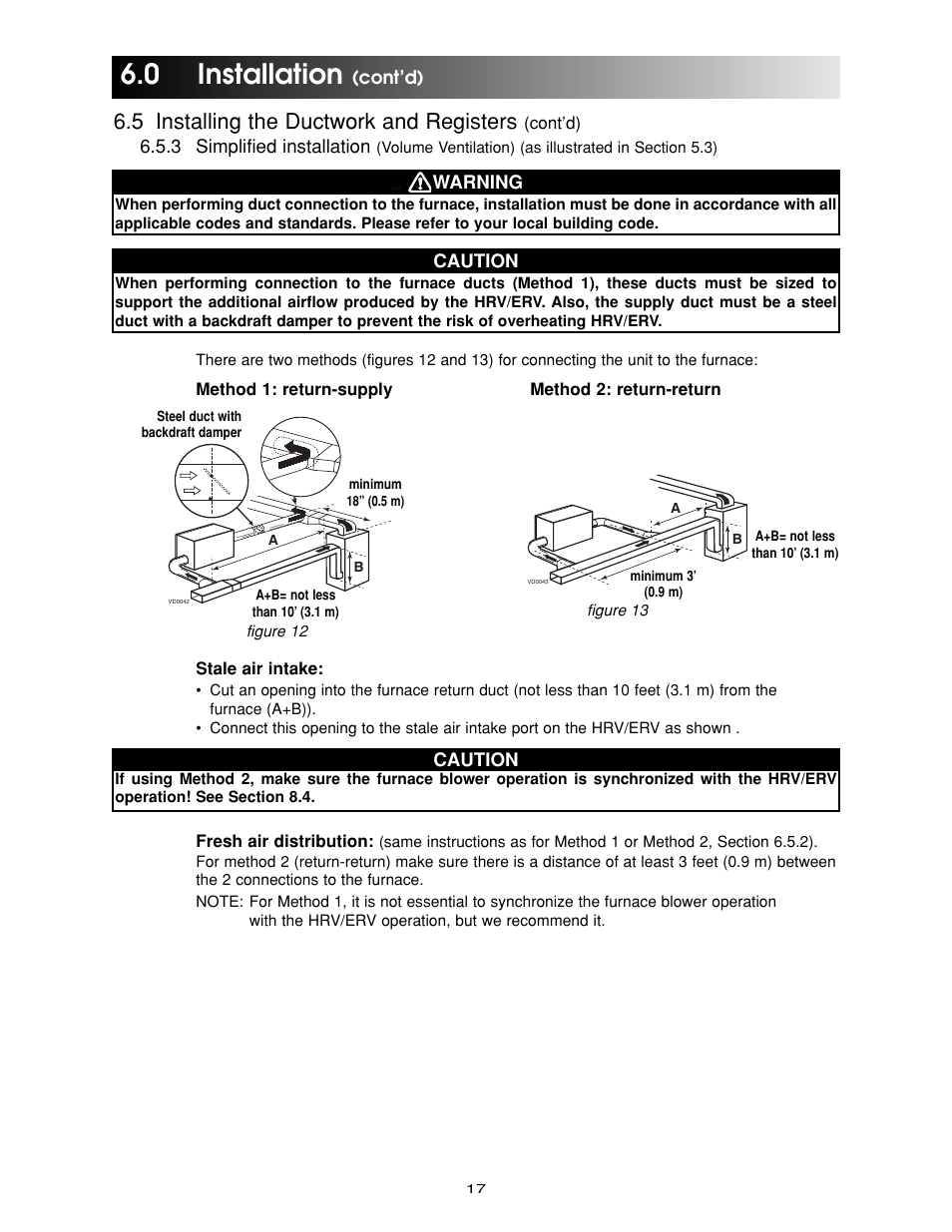 0 installation, 5 installing the ductwork and registers | Maytag Ventilation Systems HRV-210 User Manual | Page 17 / 32