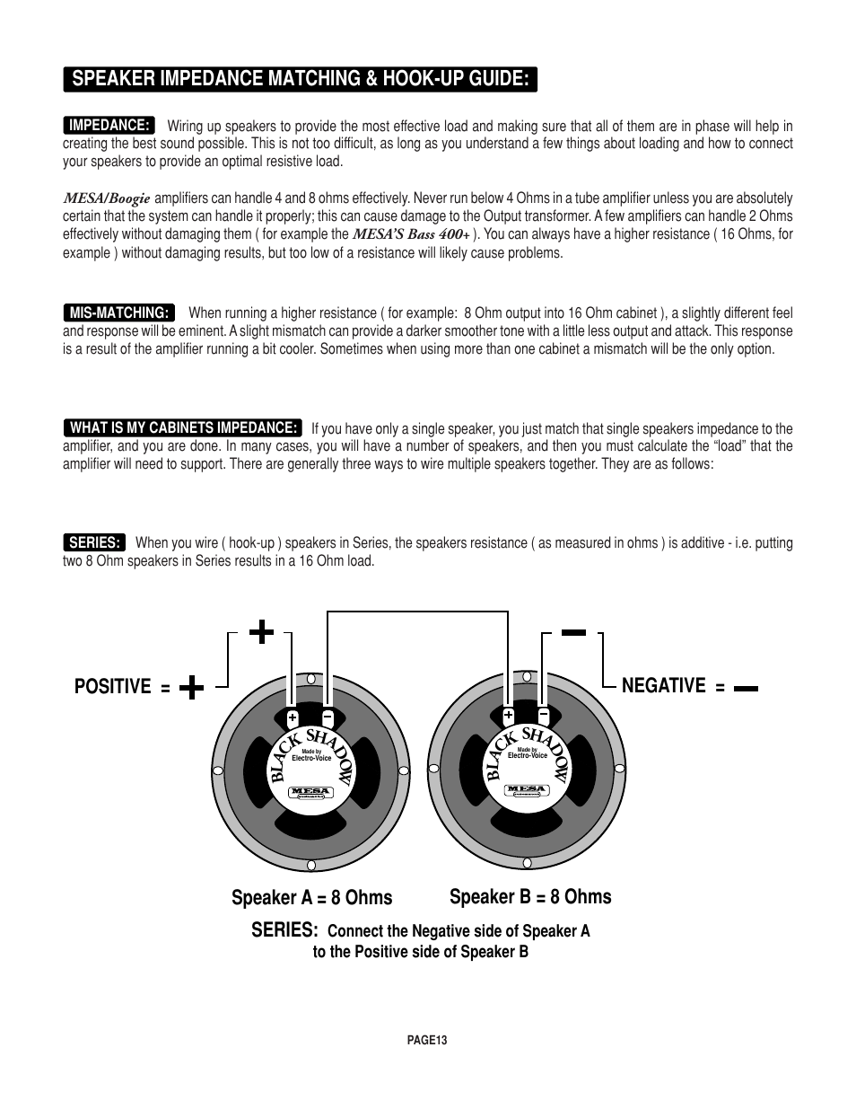 speaker impedance matching