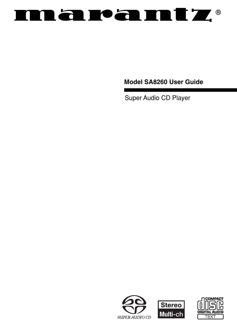 Marantz SA8260 User Manual | 26 pages