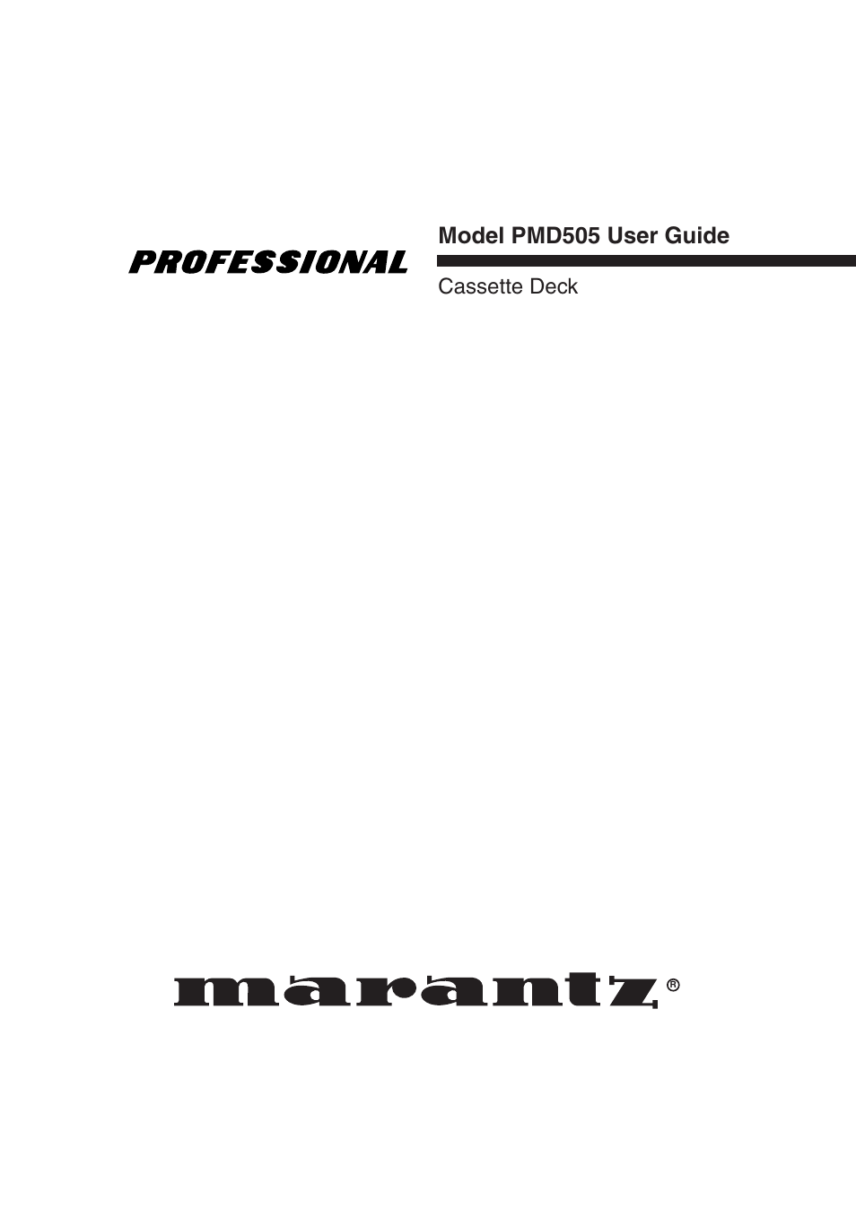 Marantz PMD505 User Manual | 17 pages