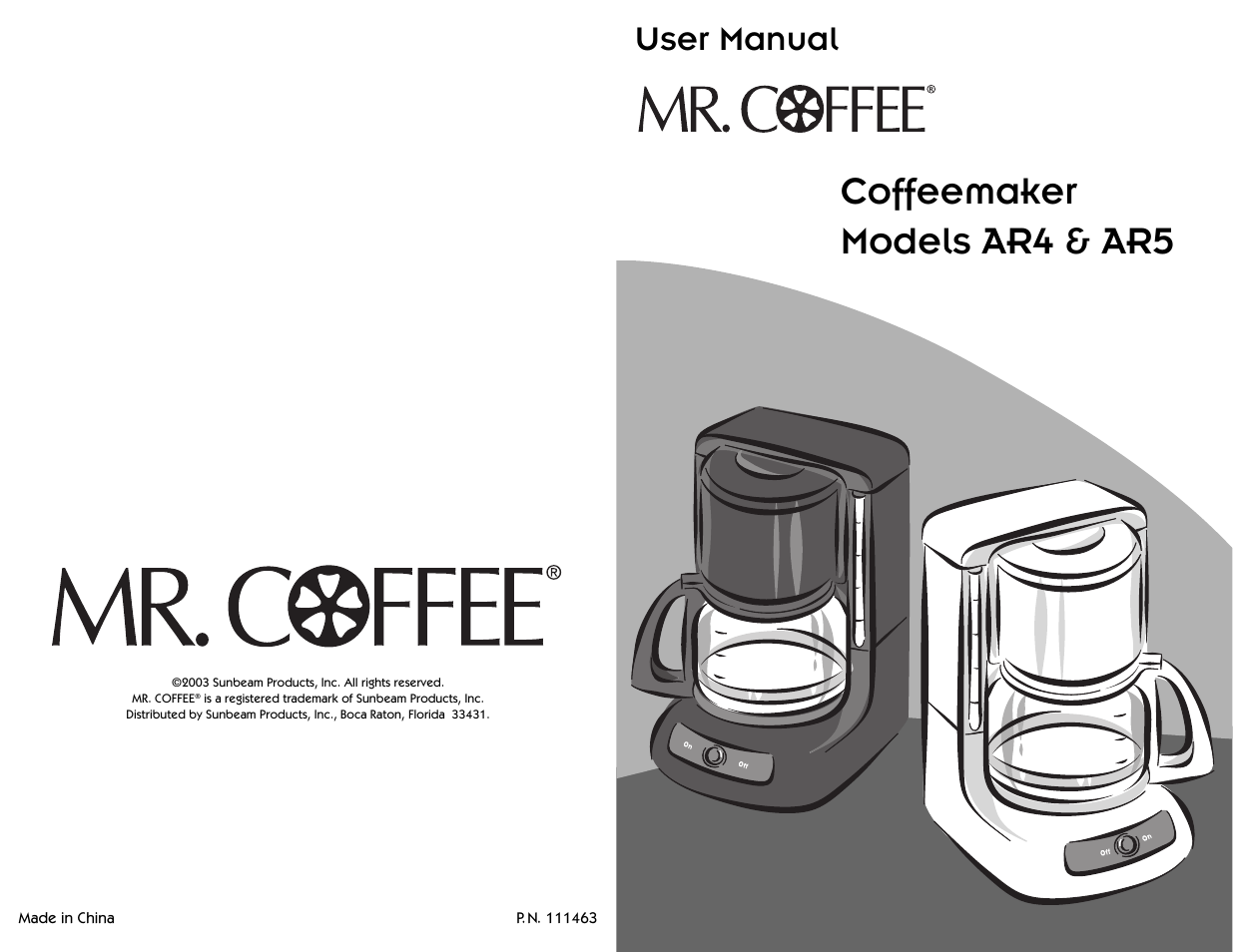 User manual Mr. Coffee NL4 (English - 10 pages)