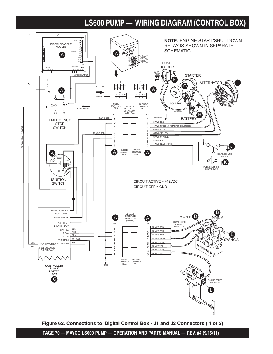 Ls600 pump — wiring diagram (control box), Bd e e, Fuse holder | Multiquip  Mayco Concrete Pump LS600 User Manual | Page 70 / 152 | Original mode  Concrete Pump Wiring Diagram    Manuals Directory