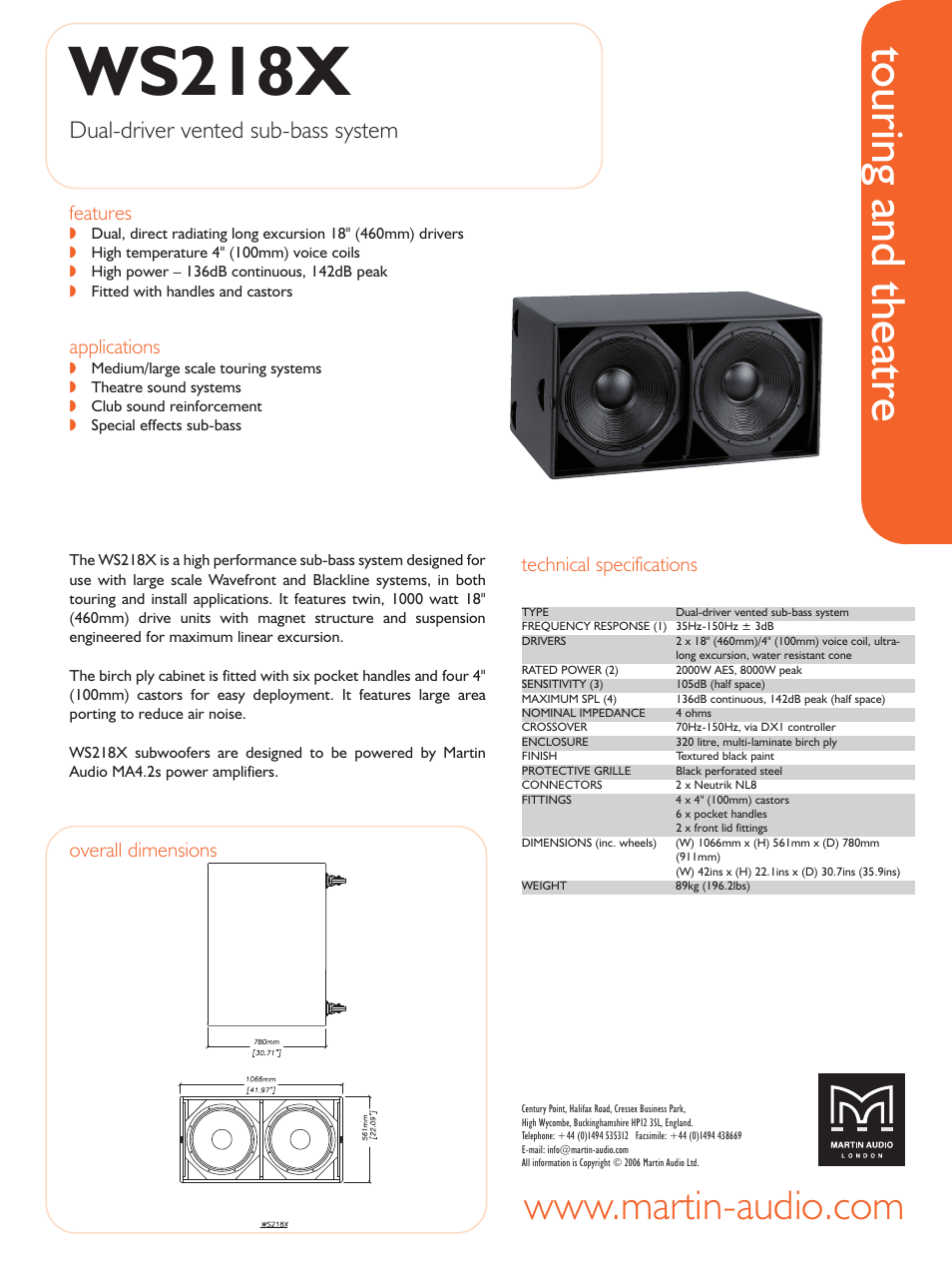 Wsx martin audio чертеж