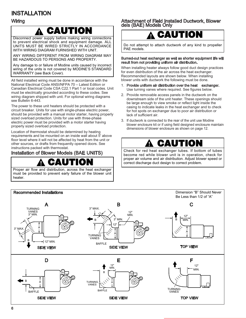 Modine Manufacturing Bae User Manual