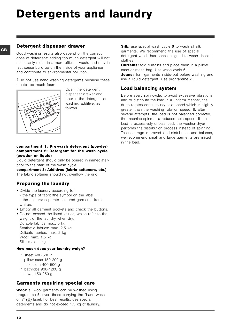 Detergents And Laundry Indesit Iwdc 6105 User Manual Page 10 16