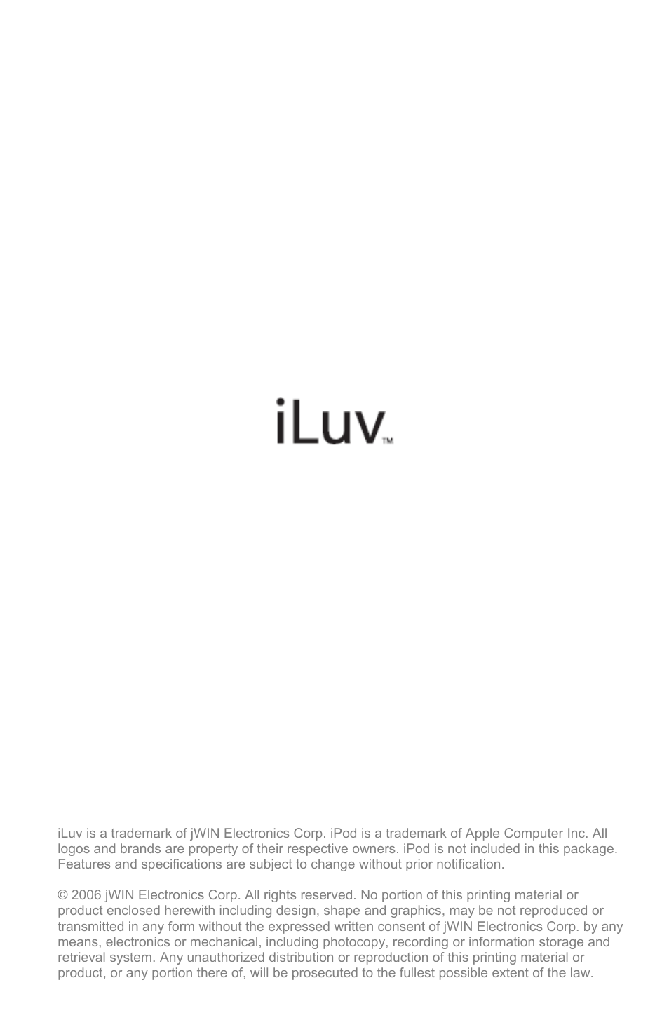 Iluv i1055 User Manual | Page 36 / 36