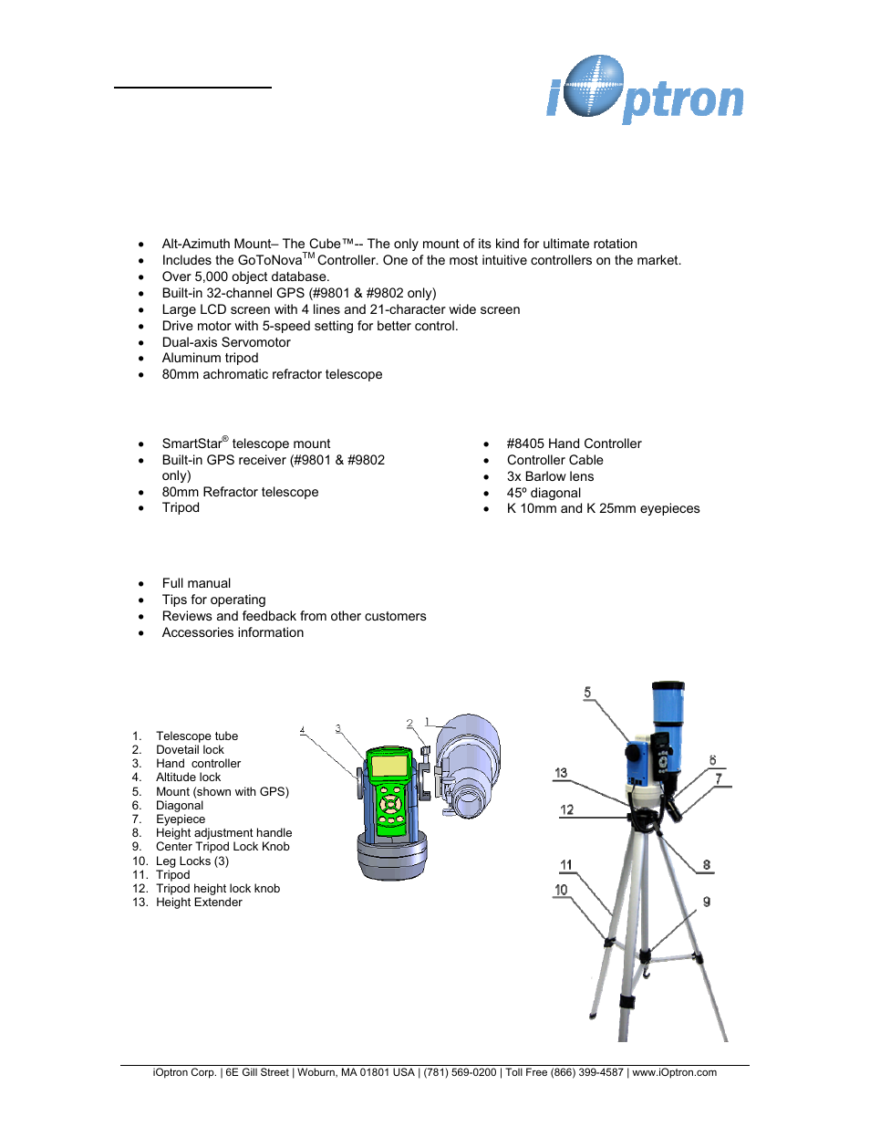 iOptron SmartStar 9801 User Manual | 4 pages
