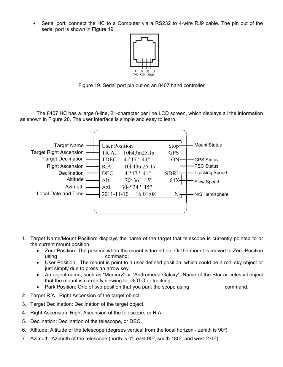 The lcd screen | iOptron SMARTSTAR IEQ45TM User Manual | Page 18 / 46