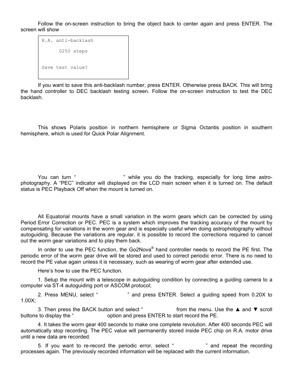 Pec option | iOptron SMARTSTAR IEQ45TM User Manual | Page 29 / 46