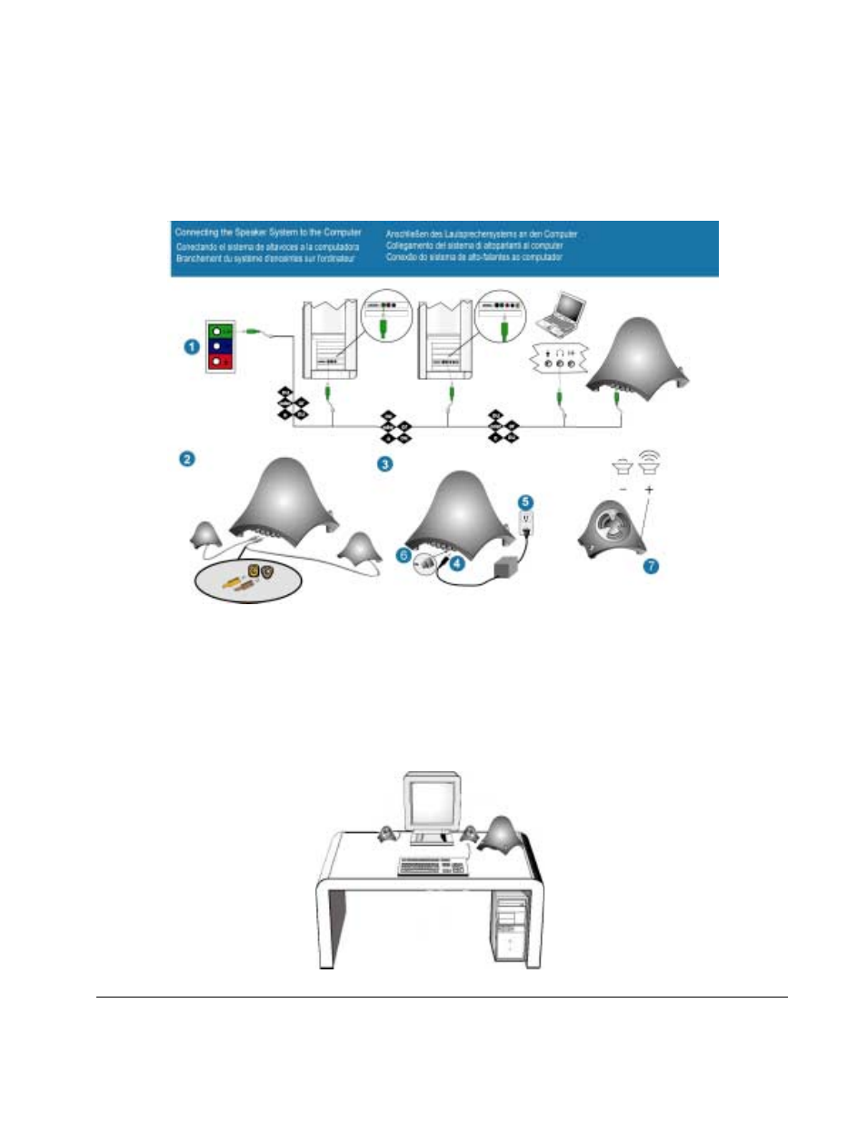 Placement of speakers | JBL CREATURE SELF POWERED SATELLITE SPEAKERS AND SUBWOOFER Manual | Page / 6