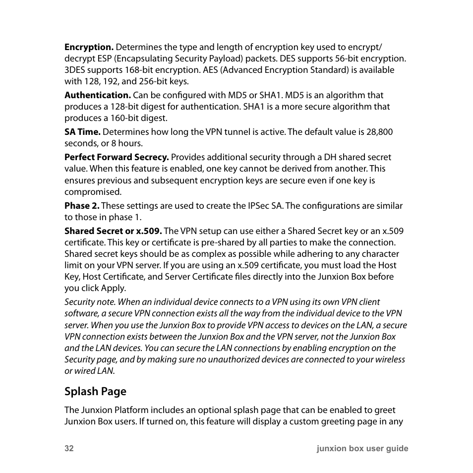 Splash page | Junxion Box JB-110B User Manual | Page 32 / 48