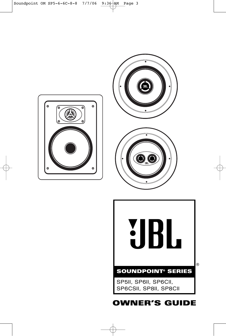 JBL SOUNDPOINT SERIES SP8II User Manual 8 pages Original mode
