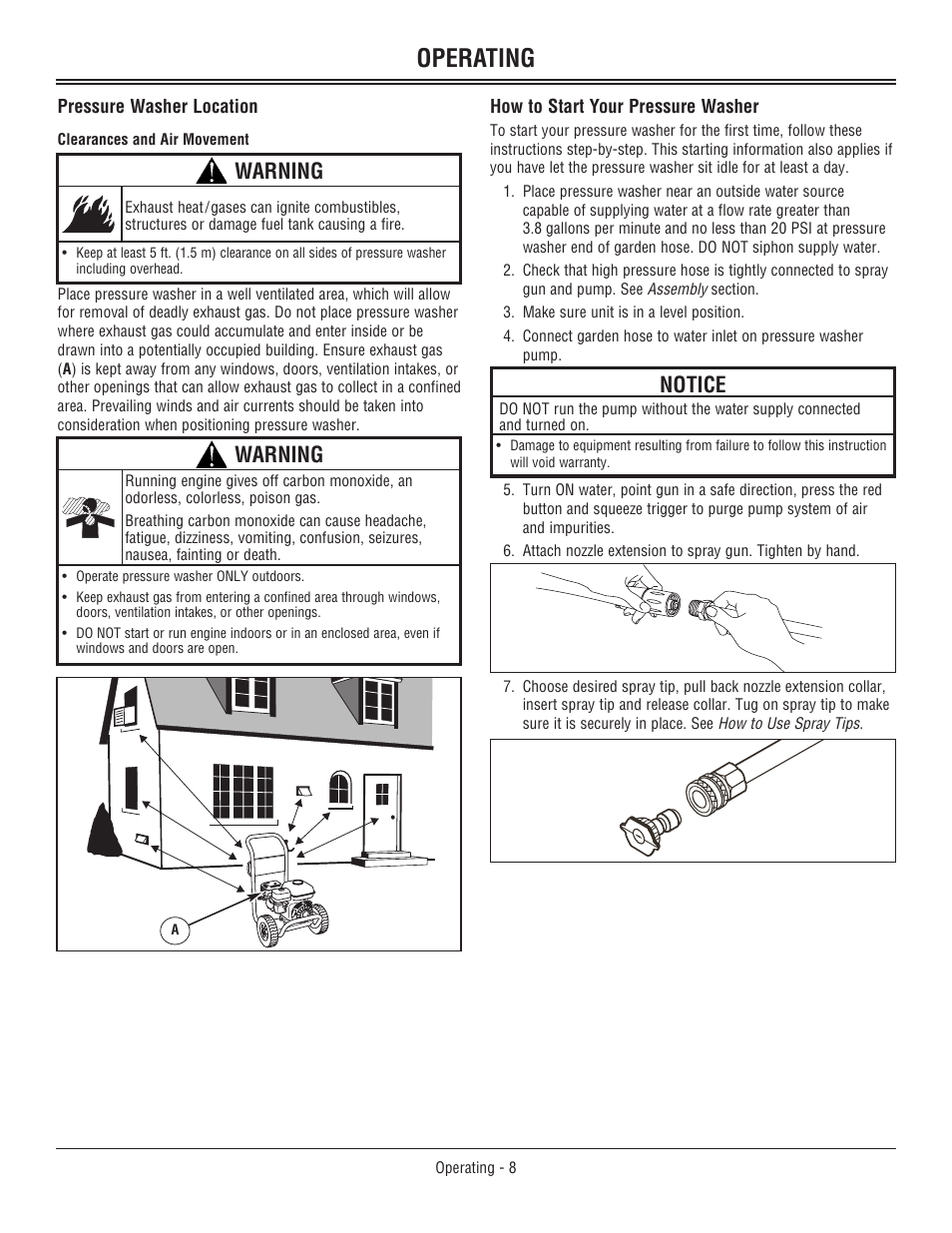 Operating, Warning, Notice | John Deere OMM156510 User Manual | Page 12 / 24