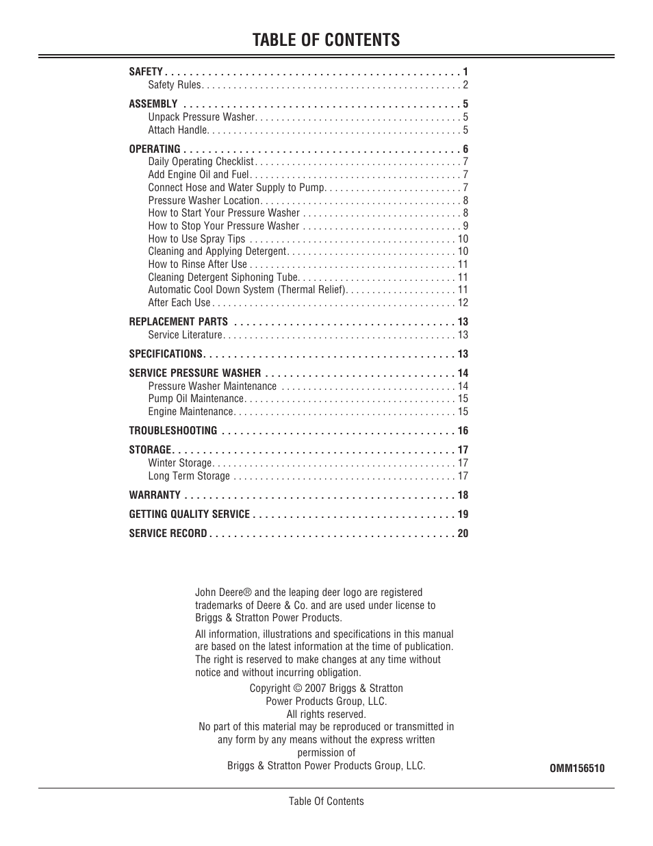 John Deere OMM156510 User Manual | Page 4 / 24