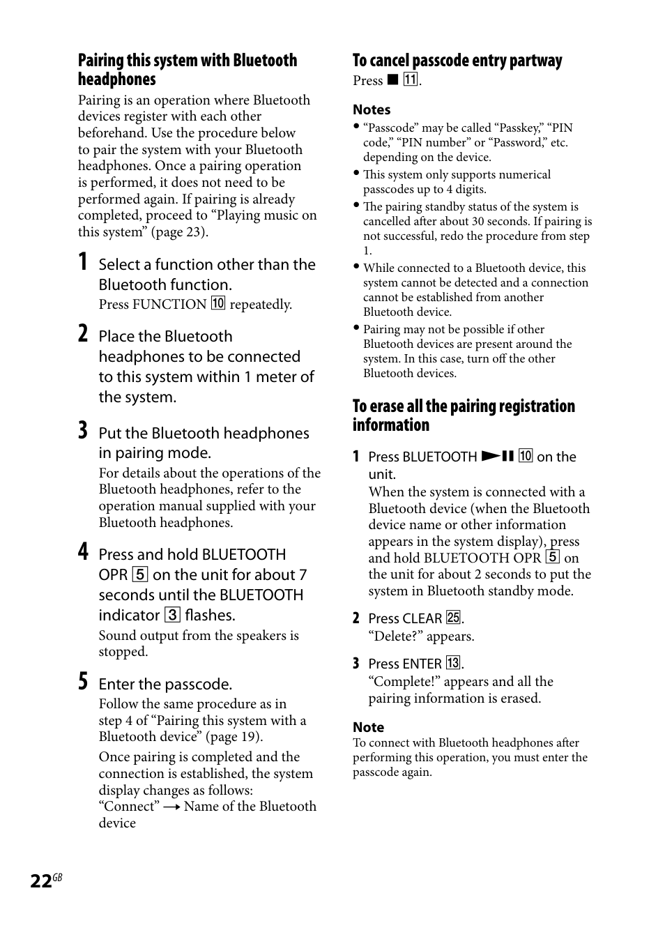 Pairing This System With Bluetooth Headphones Sony Cmt Hx7bt User Manual Page 22 40 Original Mode Pairing This System With Bluetooth Headphones Sony Cmt Hx7bt User Manual Page 22 40 Original Mode