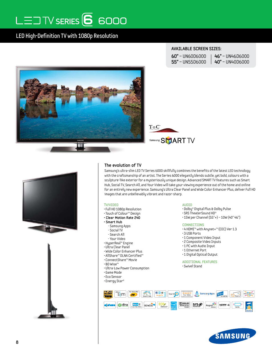 Samsung SMART TV UN55D6000 User Manual | 2 | Also for: SMART UN60D6000, SMART TV UN46D6000, SMART TV UN40D6000