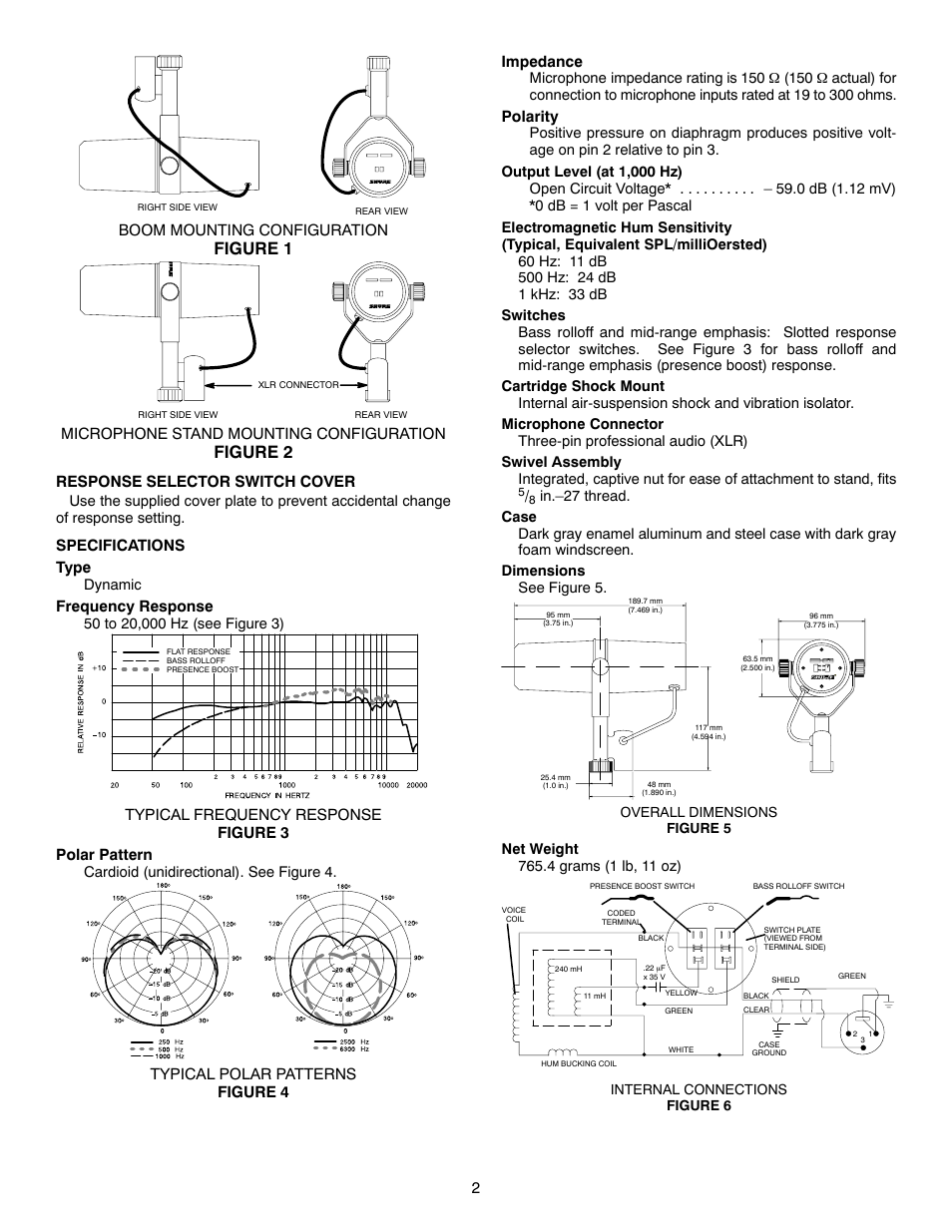 Figure 1 Figure 2 Shure Sm7b User Manual Page 2 16 Original Mode