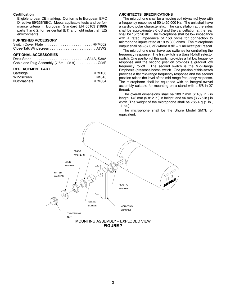 Figure 7 Shure Sm7b User Manual Page 3 16 Original Mode