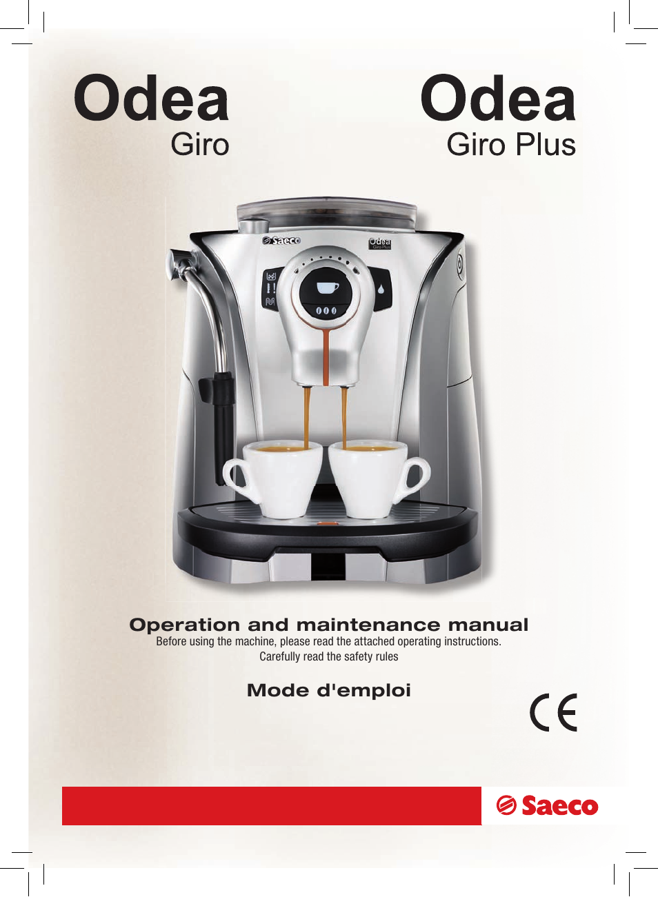 Philips Saeco Giro Manual | 22 pages | for: Odea Giro Plus