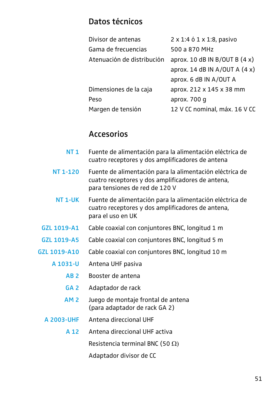 Datos Tecnicos Accesorios Sennheiser Antenna Splitter Asp 2 User Manual Page 45 49 Original Mode