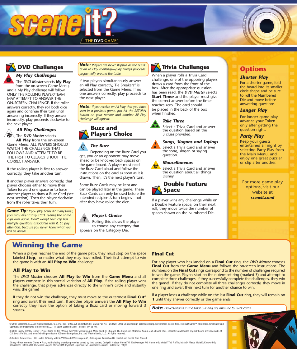 scene it movie 2nd edition instructions