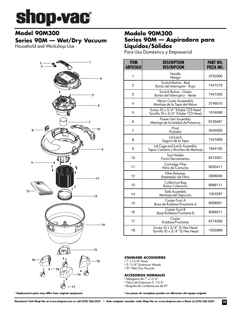 Shop-Vac Wet/Dry Vacuum 90M300 User Manual | 1 page | Original mode