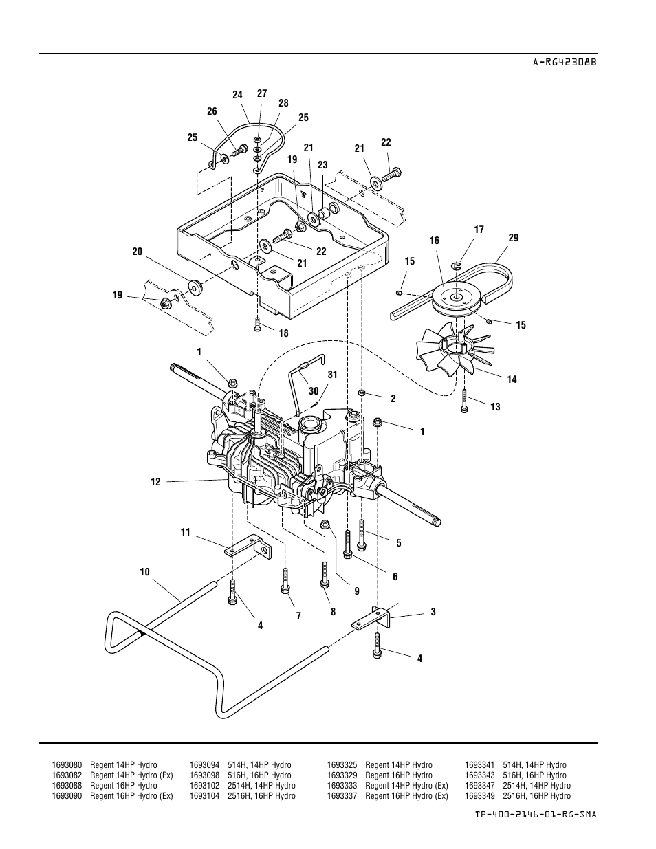 Transmission Belt Carrier Group Hydro Models Simplicity Regent 500 User Manual Page 18 60 Original Mode