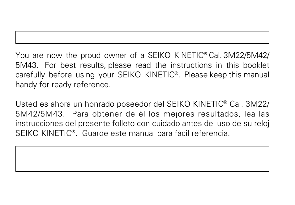 Seiko KINETIC 5M43 User Manual | 28 pages | Also for: KINETIC 3M22, KINETIC  5M42
