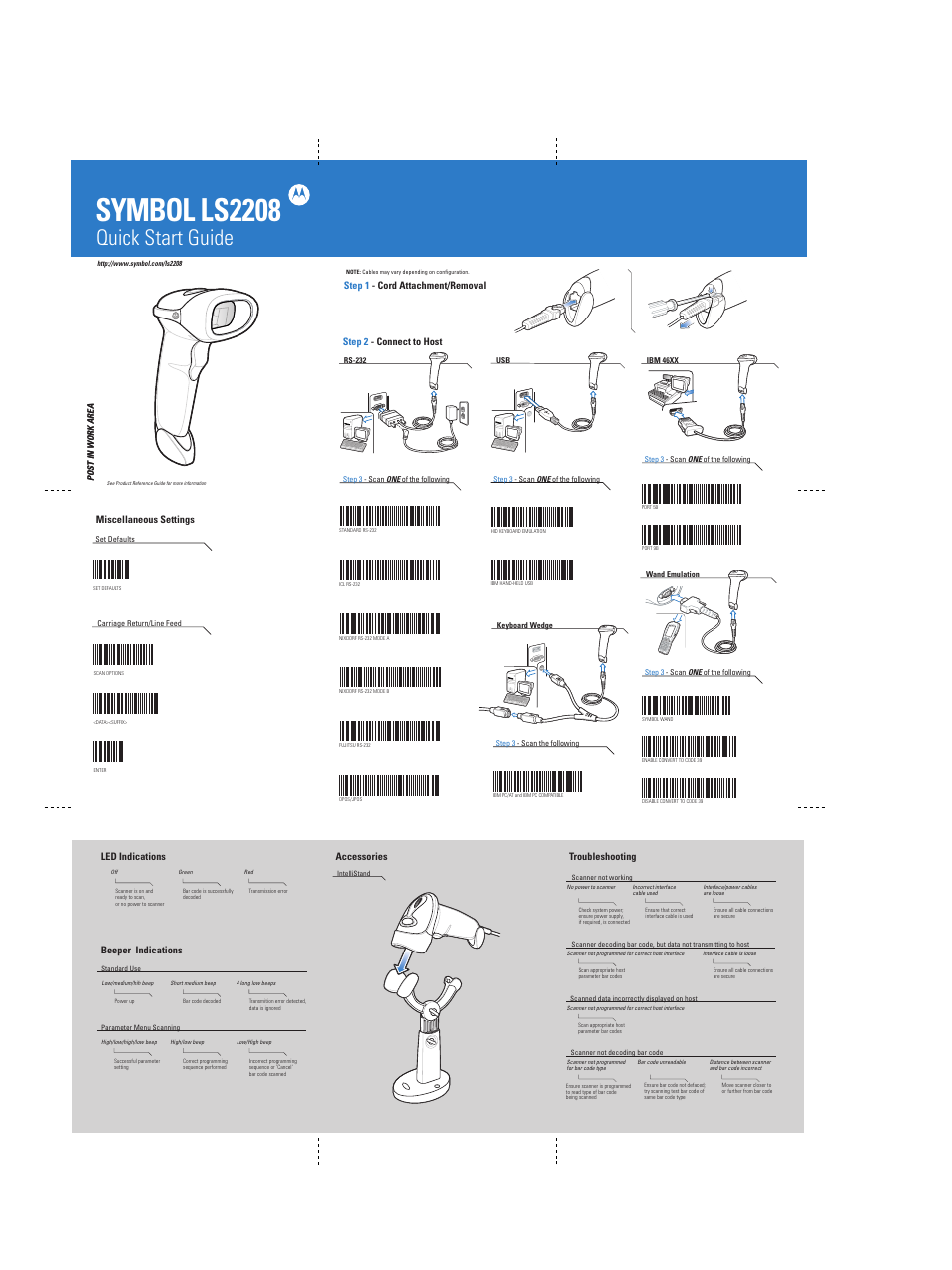 Symbol Technologies LS-2208 User Manual | 2 pages | Original mode