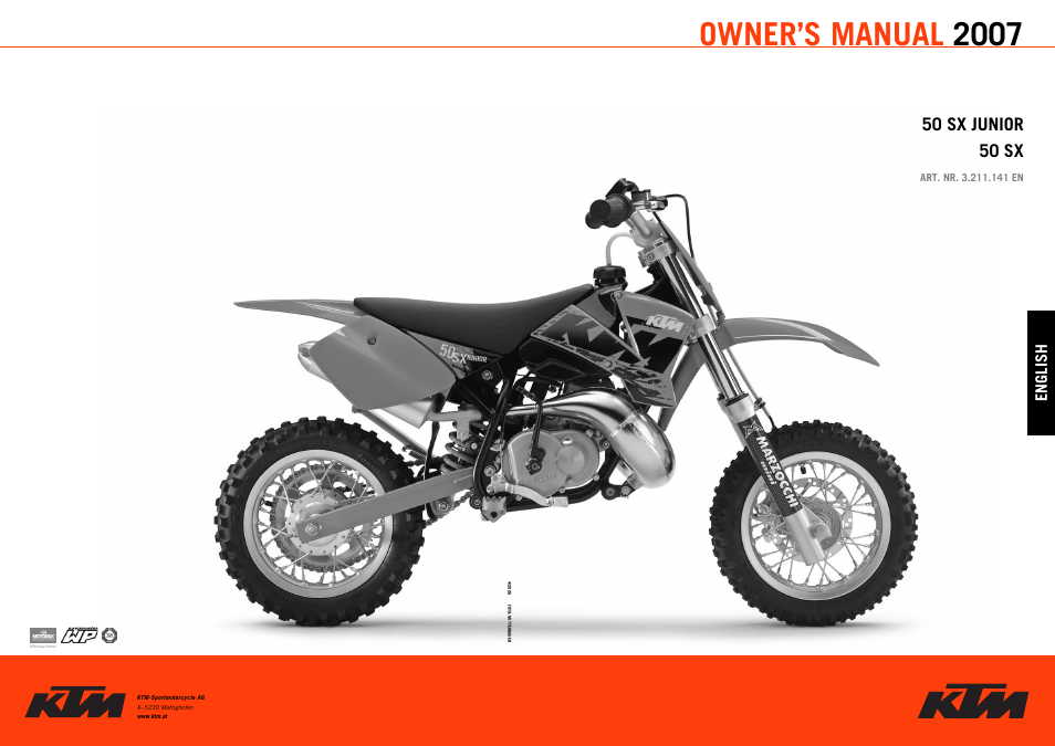 Ktm 50 Sx User Manual 42 Pages