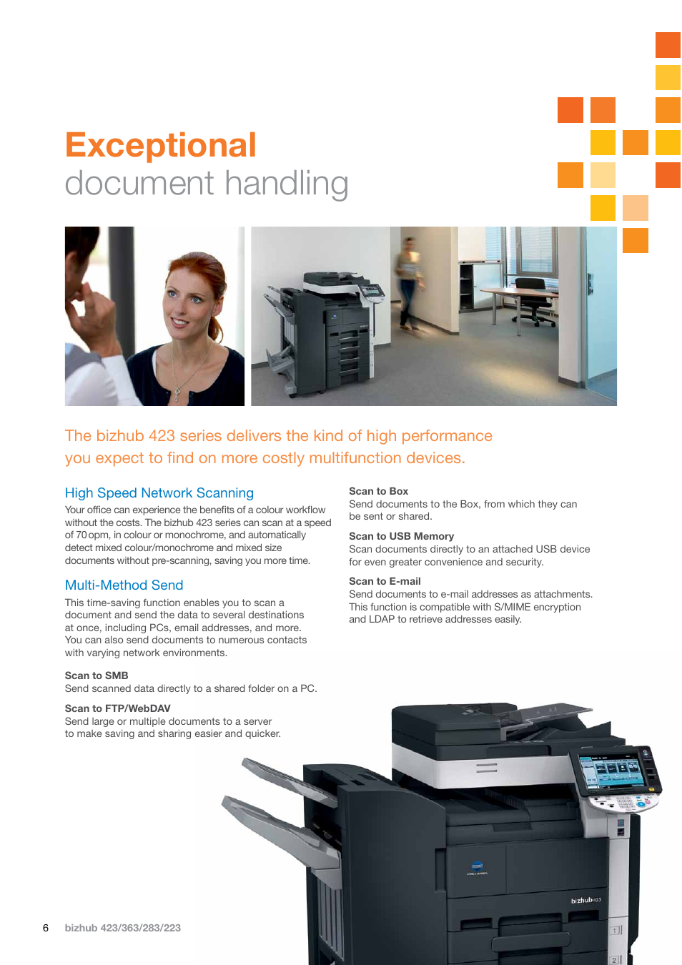 Exceptional document handling | Konica Minolta BIZHUB 283 ...
