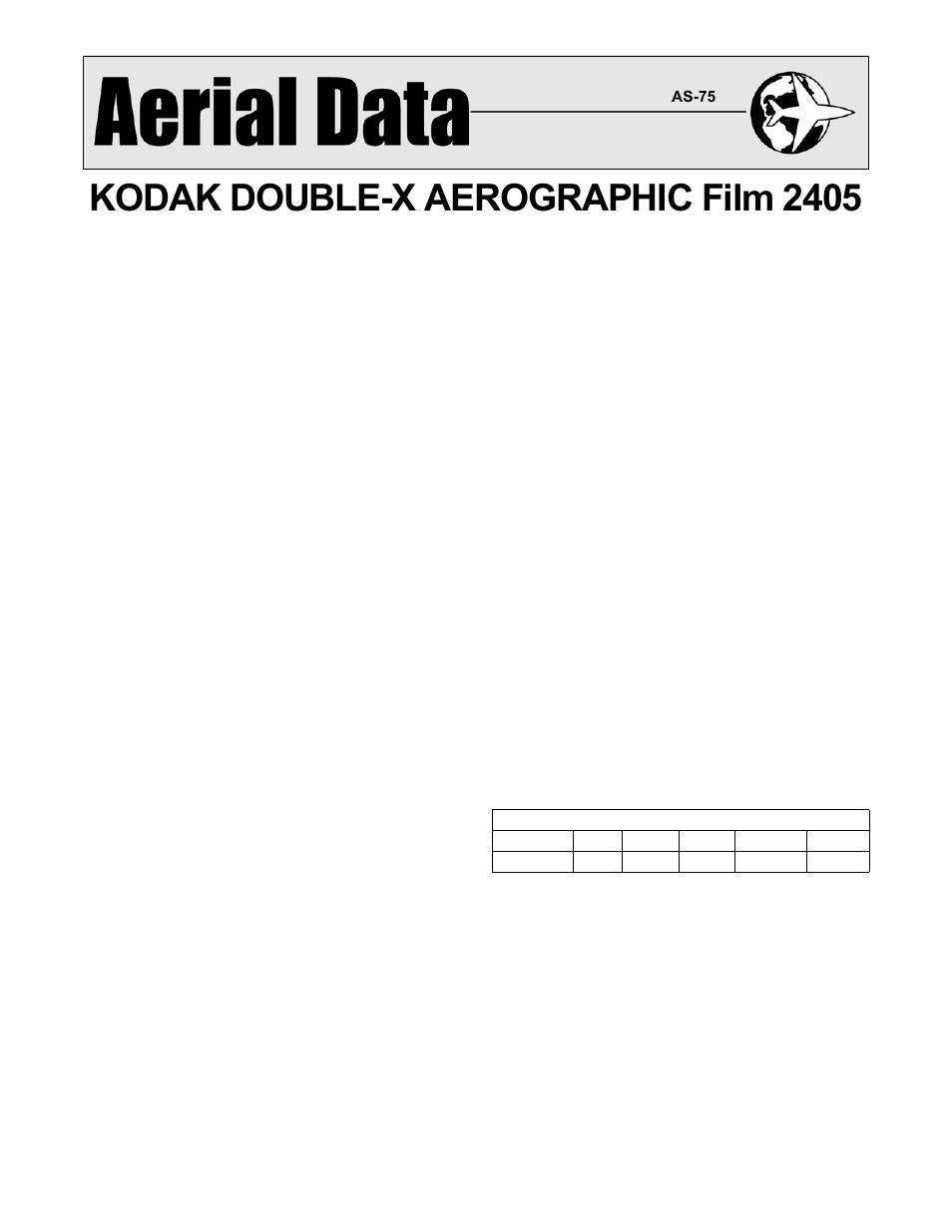 Kodak double x 2405 zales sizing chart