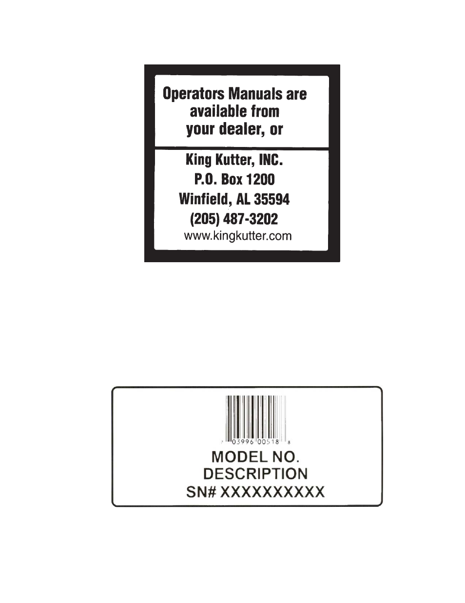 King Kutter 999995 User Manual | Page 25 / 36