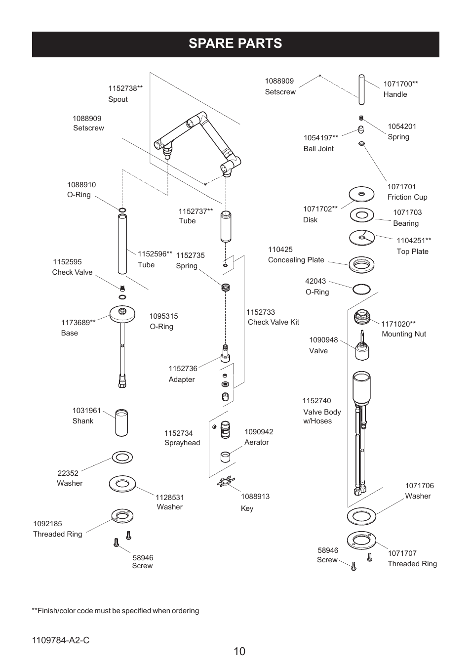 Spare Parts Kohler Karbon Kitchen Sink Tap K 6227a User Manual Page 10 12