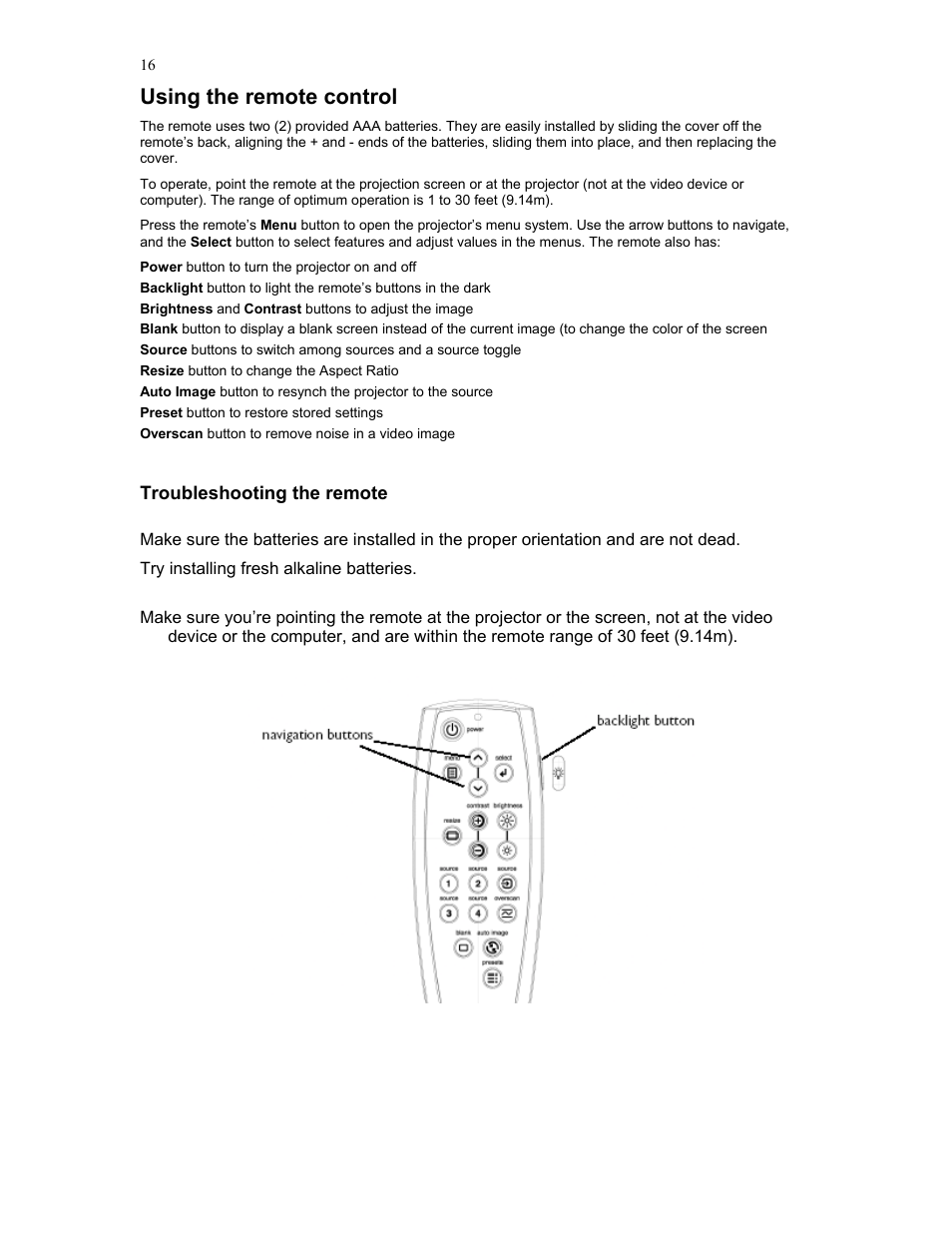 Using the remote control | Knoll Systems HD272 User Manual | Page 16 / 34