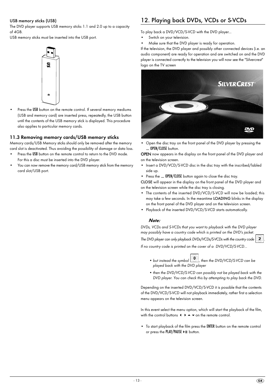 Playing Back Dvds Vcds Or S Vcds Kompernass Silvercrest Kh 6521 User Manual Page 15 54 Playing Back Dvds Vcds Or S Vcds Kompernass Silvercrest Kh 6521 User Manual Page 15 54