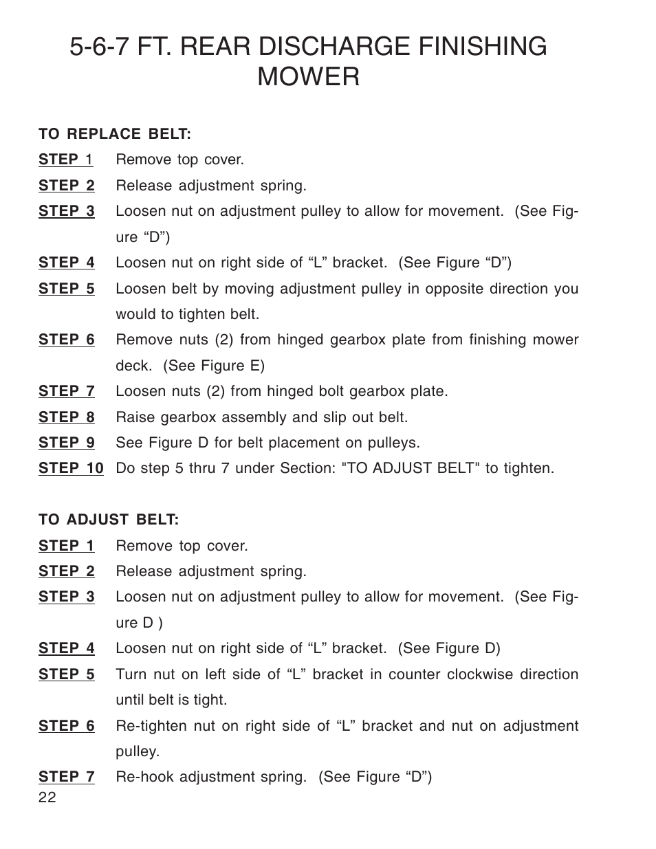 6-7 ft. rear discharge finishing mower | King Kutter Free Floating User Manual | Page 22 / 44